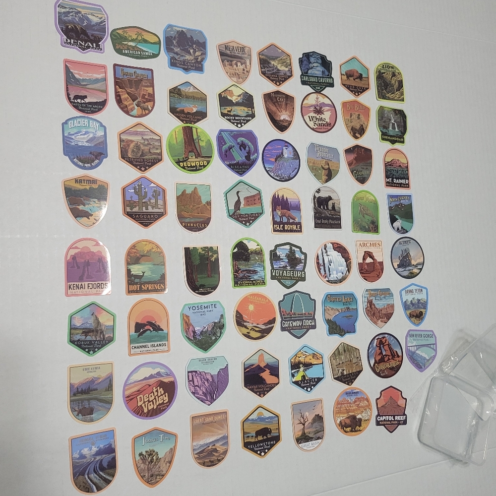 NEW  Set of All 63 American National Park Stickers